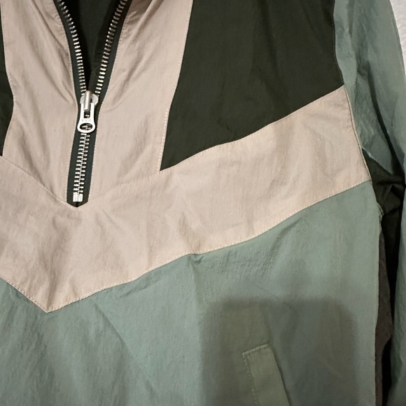 Veronica Beard Avery Half Zip Hooded Green and Cream Utility Jacket - Size Small - Picture 11 of 12